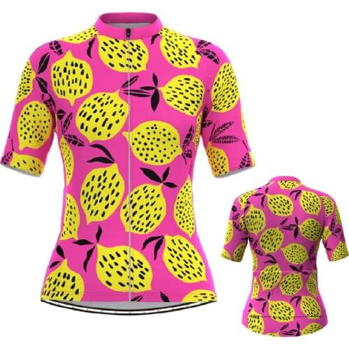 Lemon Womens Short Sleeve Cycling Jersey Pink New Clothes Bicycle Cycling Top Bike Top Road Wear