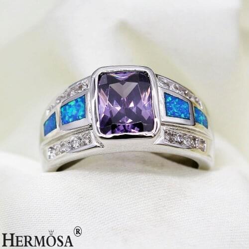 Hermosa Royal Shiny Gift Perfect Lady Jewelry Australia Opal Ring Size 7 8 9 Fashion Women Rings R1021