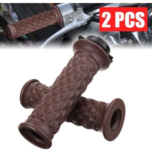 1pair Brown Silicone Motorcycle Scooter Handlebar Hand Grips For Cafe Racer Bobber Clubman Custom 7/8 Inch DIY Accessories