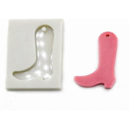 1PCS Shiny cowboy boot mold DIY Shoes shaped chocolate sugarcraft silicone mold