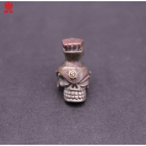 1PCS Copper Red Tasseled Warrior Knife Bead Brass Paracord Bead Key Ring Accessories