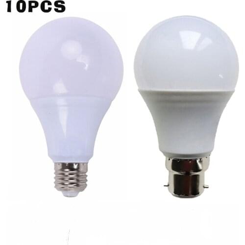 10pcs LED Bulb Lamps E27 B22 AC220V 240V Light Bulb Real Power 21W 18W 15W 12W 9W 6W 3W Lampada Living Room Home LED Bombilla