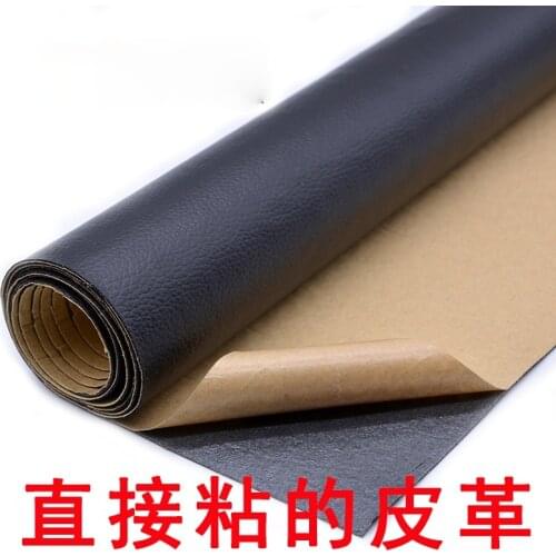 135cmx50cm Back Glue Self-adhesive Leather DIY Repair Sofa Refurbishment Car Interior Patch Litchi Grain Ping Texture PU Leather