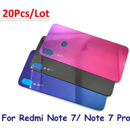 20pcs/lot Replacement Glass Battery Back Cover Case For Xiaomi Redmi Note 7 Pro