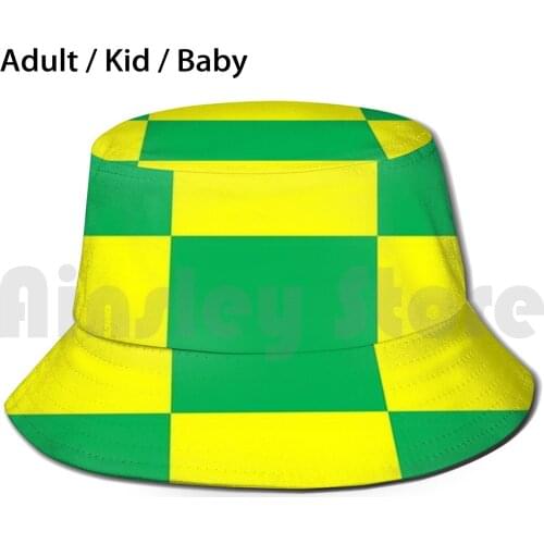Yellow & Green 3 Sun Hat Foldable UV Protection Football Norwich City