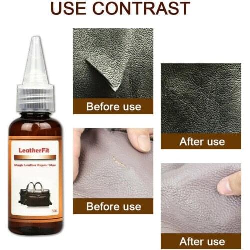 30ml Car Seat Scratch Repair Glue Black Strong Leather Repair Glue Washable For Leather Bag Belt Sofa Leather Shoes Repair