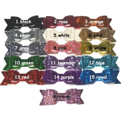 30 pcs / lot , 9 cm sequin glitter bow , hair glitter bow for apparel headwear headband hair accessories