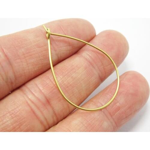 50pcs Brass ear wire 36x23.5x0.8mm Oval Raw brass Earrings hoops R1284