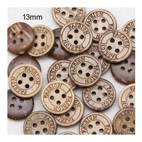 100pcs/lot Size:13mm Fashion 4 holes natural coconut shell button,bulk buttons for craft,sewing accessories (ss-145)