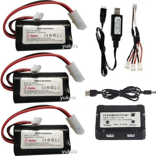 7.4V 1800mAh Li-ion battery HL 18650-2S with charger for henglong 3818 3819 3838 3839 3889 3898 3899 3918 3938 RC tank part