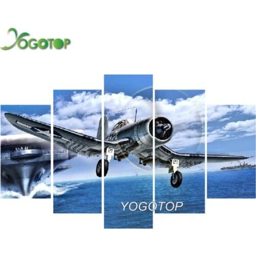 DIY diamond painting Home Decor,Full mosaic rhinestone 5d diamond embroidery Wall Arts airplane warplane 5pcs ML843