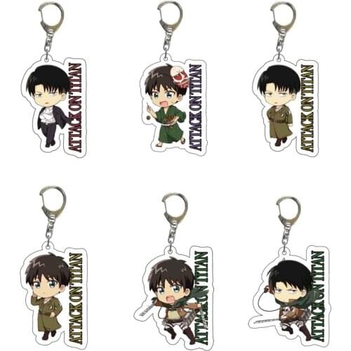Anime Attack on Titan hanging Eren Erwin Smith Levi Ackerman Mikasa Armin Jiyuu no Tsubasa figures pendant keychain