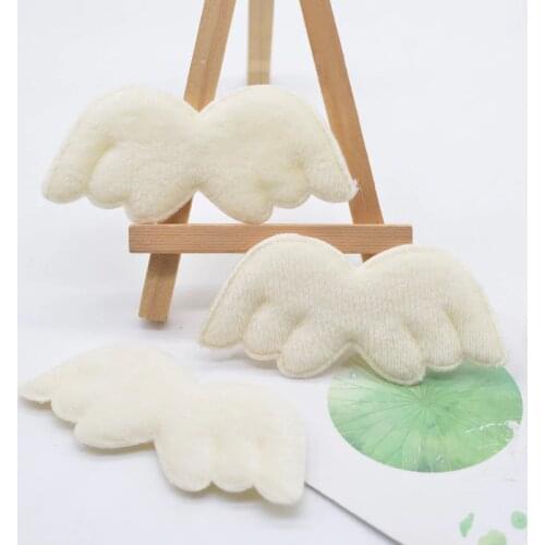 10Pcs Double Sided Furry Felt Angel Wing Shape Padded Applique for Kid DIY Patch and Baby Clothes Headwear Decor Accessories C29