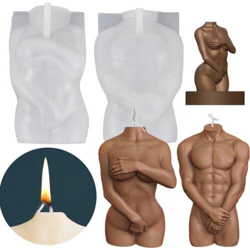 Human Body Silicone Casting Mold DIY Simulation Portrait Female Male Gypsum Candle Mold Liquid Epoxy Resin Clay Making Hand Tool