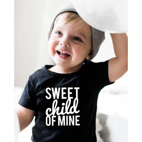 Unisex Kids Tshirt Sweet Child of Mine 8 Colors Summer Funny Boys Girls Tshirts Short Sleeves O-neck Cute Casual Blouse Tops