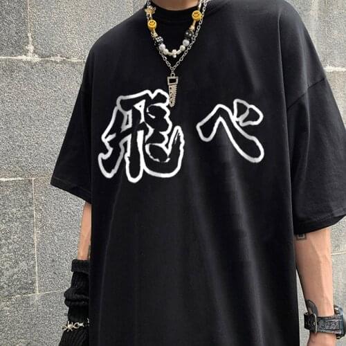 Harajuku Haikyuu woman tshirts Kuroo Anime Printed Round Neck Short Sleeve Summer T-shirt Unisex Breathable Creative Tees Cotton