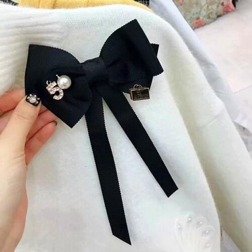 I-Remiel Bows Bowties Ribbon Bow Brooch Collar Necktie Accessories Long Needle Brooch Cloth Art Dresses Suit Butterfly for Women