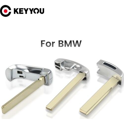KEYYOU Key Blade For BMW MiNi 3 5 6 7 series X5 X6 New 5 7 Series Emergency Uncut Insert Blank Key Blade Smart Remote Key Fit