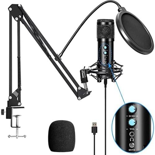 BM858 USB Condenser Microphone Kit for Computer, Professional Streaming Podcast, Live Streaming, Gaming,Sing,Studio