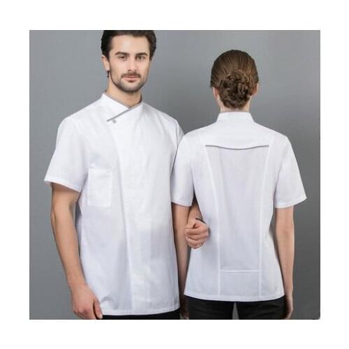 Chef Jacket Cook Coat Restaurant Kitchen Chef Uniform Short Sleeve Chef Clothes Hotel Bakery Pastry Cafe Overalls High Quality