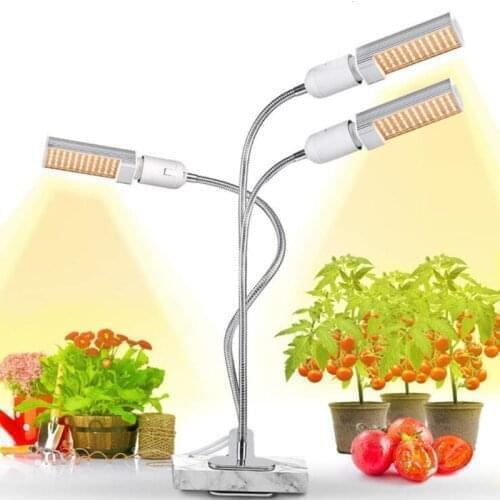 Full Spectrum 44 LED Grow Light Bulb Phyto Lamp Bulbs Three Heads Growing Lamps USB Timer Holder Clip Grow Lights Plant Growth
