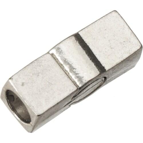 Magnetic clasps for jewelry making bracelet rectangle 5mm round large hole blank silver diy handicrafts findings metal 21mm 5pcs