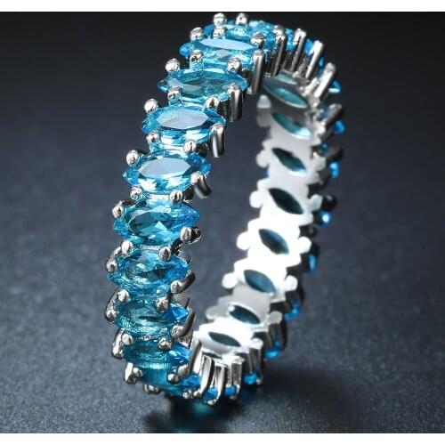 Fashoin Jewelry Women Light Zircon Wedding Band Engagement Rings Bridal Ring Set Gift