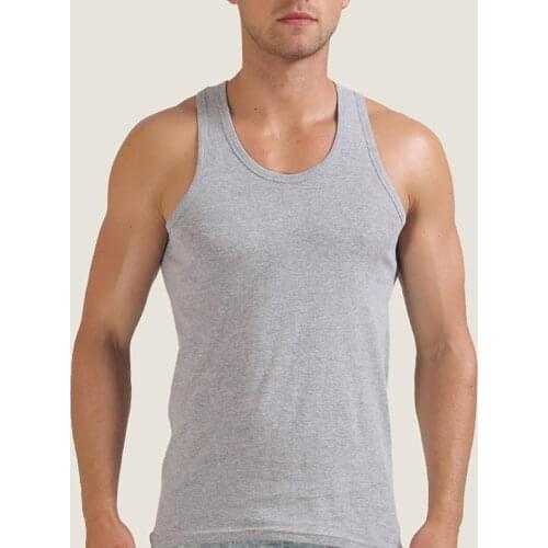 Men Fashionable Summer Sexy Casual Outdoor Sport Solid Color Cotton Vest Top