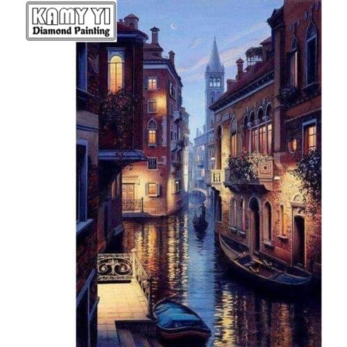 DIY 5D Diamond scenery night of Venice Diamond Painting Cross Stitch Kits Diamond Embroidery Patterns Rhinestones home decor