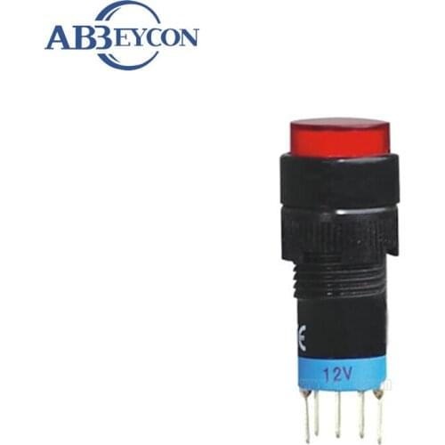NS246 A12-11SY-N ON-ON 12mm Push Button Switch with Led lamp spst momentary switch