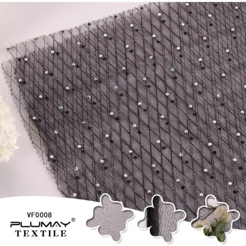 Rhinestone mesh fabric DIY Factory wholesale 100%nylon AB for garment Stage costumes party dress