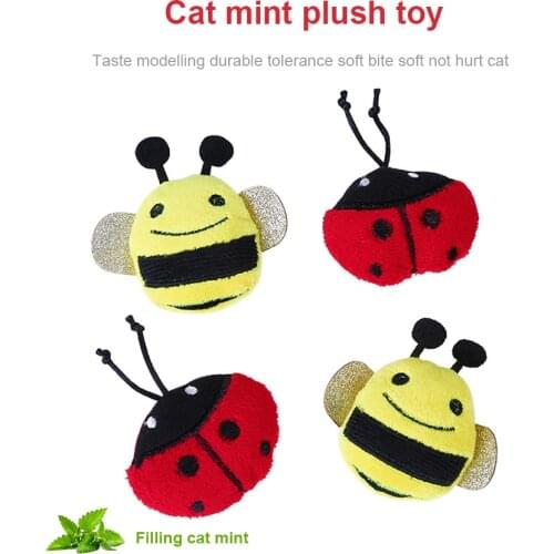 Cat Mint Plush Toy Chew Interactive Toy Pet Cute Stuffed Insect Claw Funny Cat Mint Soft Teeth Cleaning Kitten Cats Products