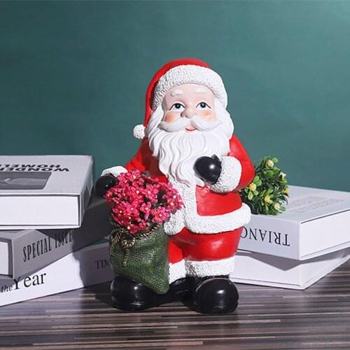 Resin Flower Vase Decoration Home Santa Claus Sculpture Vases Imitation Ceramic Vase Flower Pot Decoration Flower Basket
