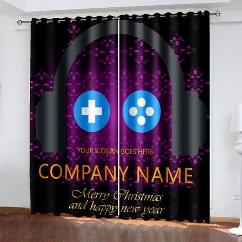 Custom purple game curtains Photo Printing Blackout 3D Curtains for Living Room Bedding Room Hotel