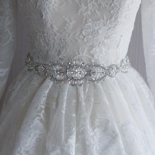 Bridal dresses belt wedding Sash luxury diamond crystal Bride 's belts White Ribbon wedding sparkling rhinestone pearl sashes