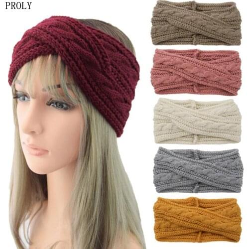PROLY New Classic Headband Women High Elastic Hair Band Girls Solid Color Knitted Turban Winter Spring Hair Accessories