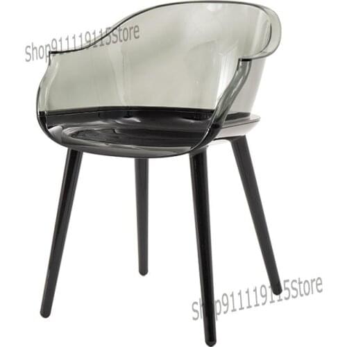 Nordic Transparent Chair Plastic Crystal Chair Modern Simple Back Designer Net Red Milk Tea Shop Acrylic Dining Chair