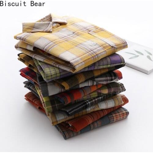 20 Style Colorblock Plaid Print Casual Shirts Women 2021 Summer Long Sleeve Turndown Collar Cotton Blouses Ladies Pocket Top
