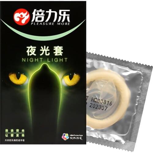 Glowing Condoms for Men Natural Latex Penis Sleeve 3pcs Luminous Condoms + 4pcs Ultra thin Condoms Intimate Goods Sex Products