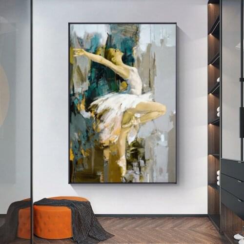 Dancing Ballerina Girl Canvas Painting Wall Art Oil Painting Printed On Canvas Poster Wall Picture for Living Room Gallery Decor