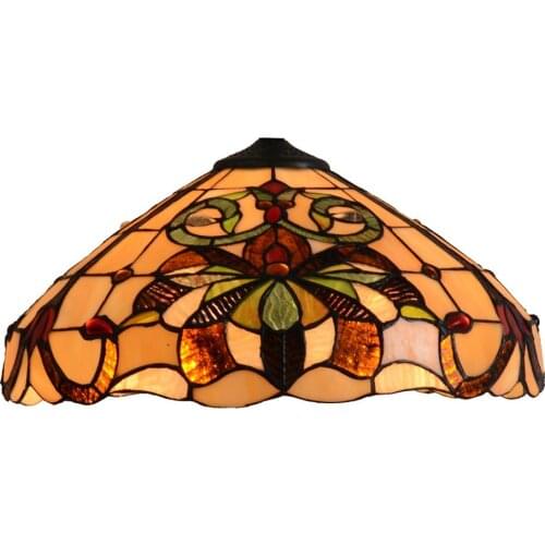 Victorian Stained Glass Leaded Lampshade Replacement for Pendent Table Floor Lamp-16-Inch Lamp Shade