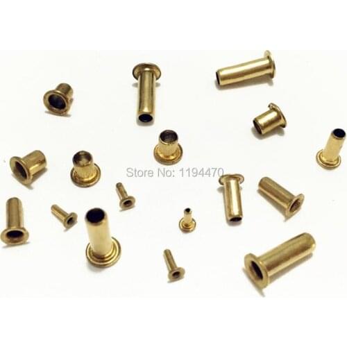 200/500/1000pcs M3*3mm M3x3 mm Series Brass Garment Eyelets Rivet Nut Through Hole Rivets Embellishment Hollow Hole Grommet