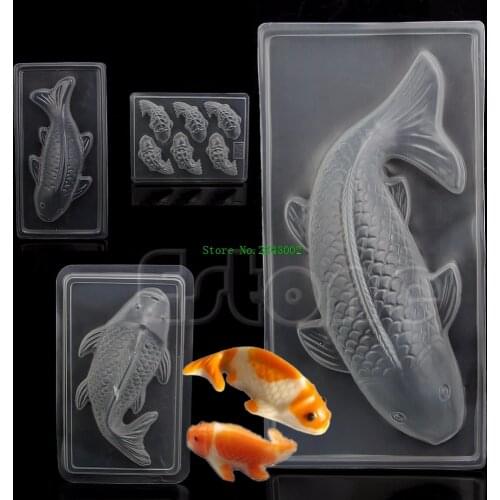 2020 New 3D Koi Fish Plastic Cake Chocolate Mould Jelly Handmade Sugarcraft Mold DIY