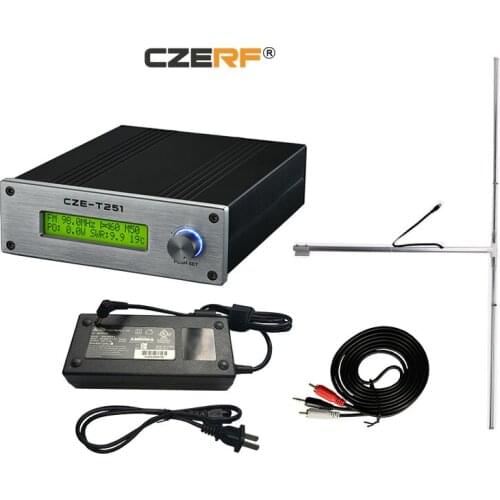 25W 87-108MHz Adjustable FM Transmitter with 1/2 wave GP aluminum antenna kits for church Parking lot