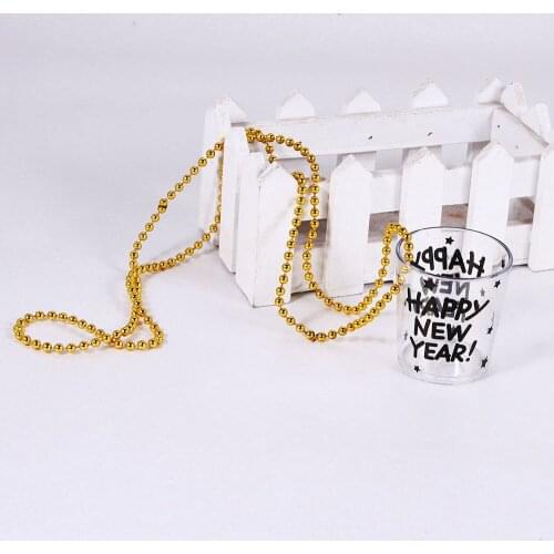 3pcs 2020 Happy New year shot glass gold chain new year eve celebration drinking cup for man woman party favor and tableware