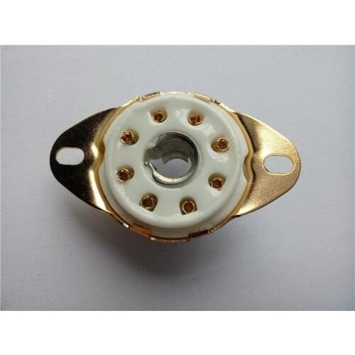 4pcs tube socket GZC8-Y-8-G 8 pin golden tube holder outlet for amplifier PCB 5B254 4P1S