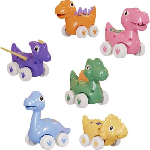 6Pcs/Set Children Cute Dinosaur Shape Model Sliding Cars Kid Educational Toy