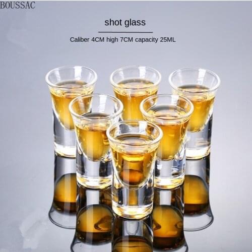 6pcs Set Small Glass Wine Glasses Beer Wine Whiskey Simple Set Lead-free Heat-resistant Material Glass Material Multiple Styles
