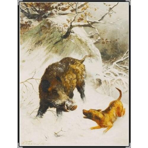 5D Diamond Embroidery Hound Boar Cross Stitch DIY Diamond Painting Full Diamond scenery rhinestones Home Decor gift stickers