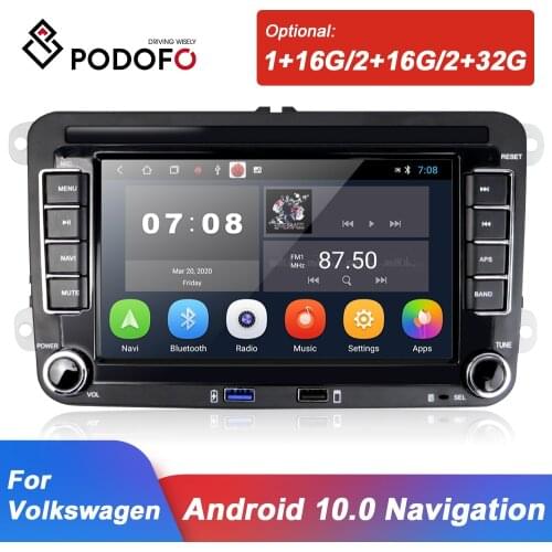 Podofo Android10.0 Car Radios 2 Din GPS Multimedia Player For VW/Volkswagen/Golf/Passat/b7/b6/Skoda/Seat/Octavia/Polo/Tiguan